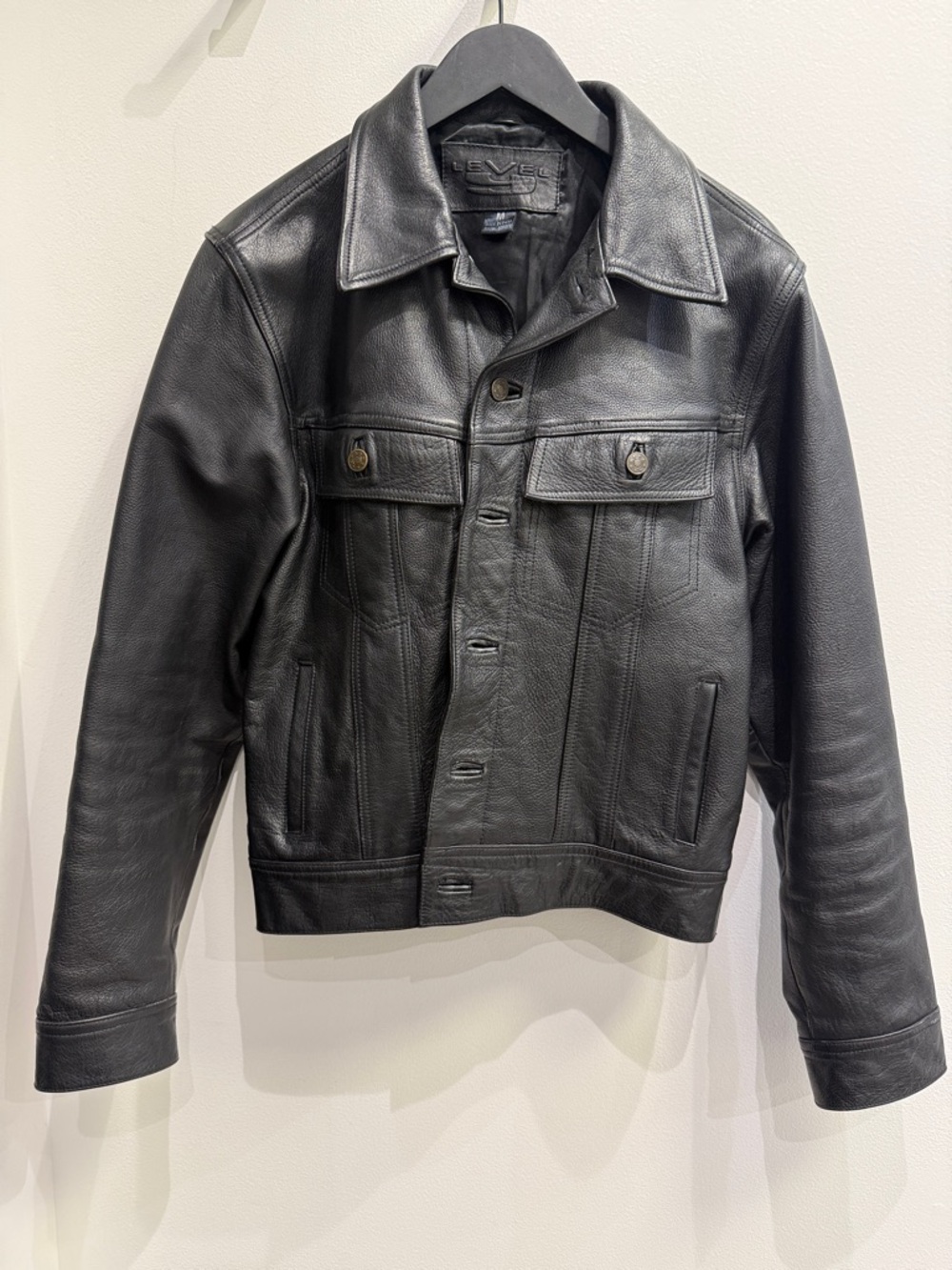 Womens level Y Black Leather  Jacket